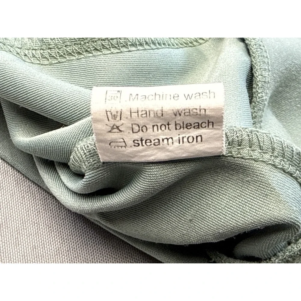 ANRABESS Half Zip Sweatshirt M Mint Green Long Sleeve Relaxed Fit Fleece